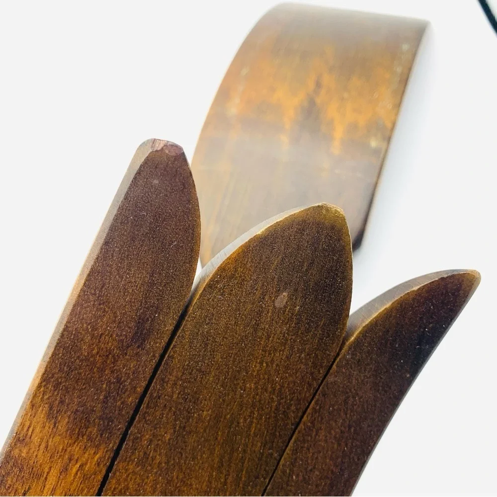 Vintage Mid-Century Wooden Wall Art – 18” Large Fork & Spatula Set